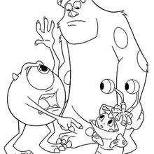 Sulley, Mike and Co. - Coloring page - DISNEY coloring pages - Monsters, Inc. coloring pages