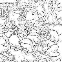 Seven dwarfs coloring page