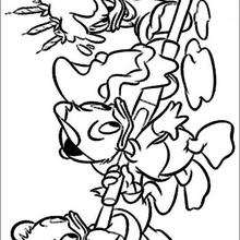 Donald Duck's nephews: Dewey, Huey and Louie coloring page