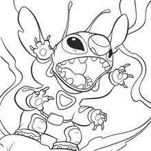 Stitch the little blue alian - Coloring page - DISNEY coloring pages - Lilo and Stitch coloring pages