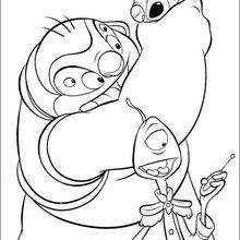 lilo kissing stitch coloring pages