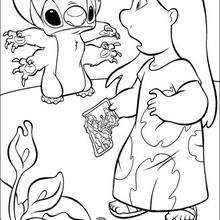 Lilo and the little blue alian Stitch - Coloring page - DISNEY coloring pages - Lilo and Stitch coloring pages