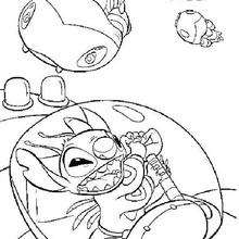 Stitch in a spacecraft - Coloring page - DISNEY coloring pages - Lilo and Stitch coloring pages