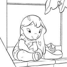 Lilo at home - Coloring page - DISNEY coloring pages - Lilo and Stitch coloring pages