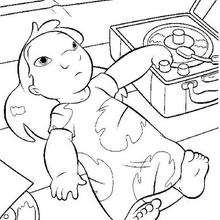 Lilo and a gramophone - Coloring page - DISNEY coloring pages - Lilo and Stitch coloring pages