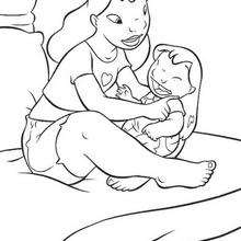 Lilo with her mummy - Coloring page - DISNEY coloring pages - Lilo and Stitch coloring pages