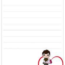 Boy in love themed writing paper - Kids Craft - WRITING PAPERS - Writing papers
