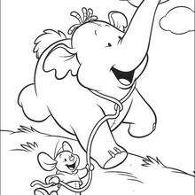 Lumpy playing with Roo - Coloring page - DISNEY coloring pages - Winnie The Pooh coloring pages