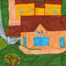 My house in Switzerland - Drawing for kids - KIDS drawings - WORLD drawings - EUROPE - SWITZERLAND