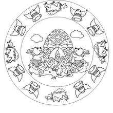Easter Mandala coloring page - Coloring page - MANDALA coloring pages - Mandalas for ADVANCED - EASTER mandalas for advanced