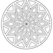 Mandala  with a diamond pattern - Coloring page - MANDALA coloring pages - Mandalas for ADVANCED