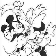 Mickey Mouse and Minnie Mouse coloring page