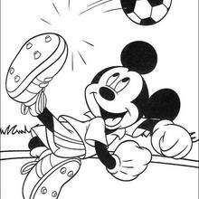 Mickey Mouse is playing football coloring page