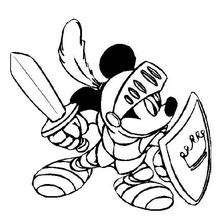Mickey Mouse the knight coloring page