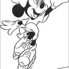 Minnie Mouse is skating coloring page