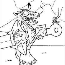 Mushu and the lucky cricket Cri-Kee coloring page