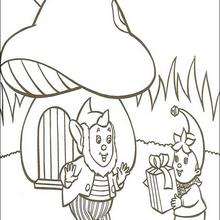 Noddy Gives Big Ears a Gift coloring page