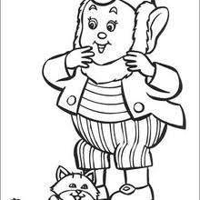 Big Ears and Cat coloring page