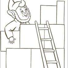 Big-Ears building a house - Coloring page - CHARACTERS coloring pages - CARTOON CHARACTERS Coloring Pages - NODDY coloring pages