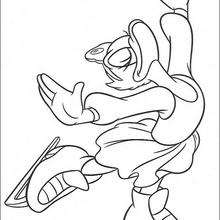 Daisy Duck is skating coloring page