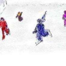 Ice rink - Drawing for kids - KIDS drawings - LANDSCAPE drawings - WINTER