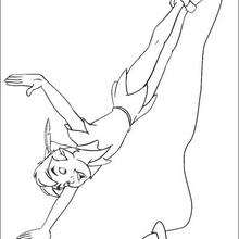 Peter Pan flying coloring page