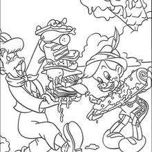 Pinocchio and Lampwick - Coloring page - DISNEY coloring pages - Pinocchio coloring pages