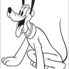 Pluto is happy - Coloring page - DISNEY coloring pages - Mickey Mouse coloring pages