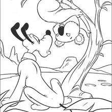 Pluto and koala coloring page