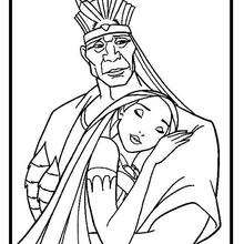 Powhatan and Pocahontas coloring page