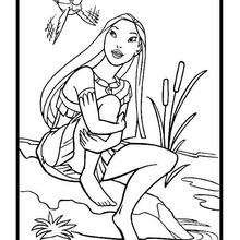 Pocahontas by the River coloring page