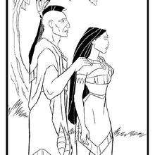Pocahontas and Chief Powhatan coloring page