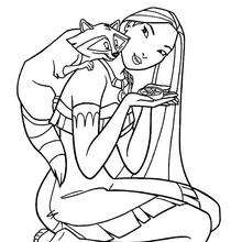 Pocahontas and Meeko coloring page