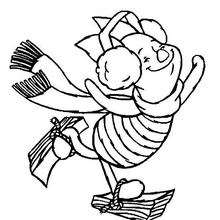 Piglet on the ice - Coloring page - DISNEY coloring pages - Winnie The Pooh coloring pages