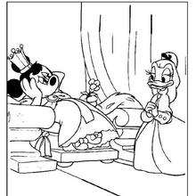 Princesses Minnie Mouse and Daisy Duck - Coloring page - DISNEY coloring pages - Donald Duck coloring pages