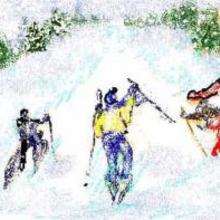 Cross Country Skiing drawing