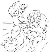 Quasimodo and Esmeralda 1 - Coloring page - DISNEY coloring pages - The Hunchback of Notre Dame coloring book pages