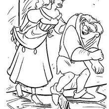 Quasimodo and Esmeralda 2 - Coloring page - DISNEY coloring pages - The Hunchback of Notre Dame coloring book pages