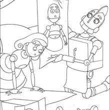 Rodney and his wife - Coloring page - MOVIE coloring pages - ROBOTS coloring pages - Rodney the Robot coloring pages
