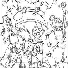 Robots dancing - Coloring page - MOVIE coloring pages - ROBOTS coloring pages
