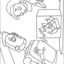 Builda baby and Rodney - Coloring page - MOVIE coloring pages - ROBOTS coloring pages - Rodney the Robot coloring pages