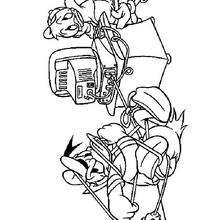 Donald Duck and the computer - Coloring page - DISNEY coloring pages - Donald Duck coloring pages