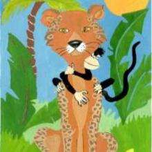 Monkey and leopard - Drawing for kids - KIDS drawings - ANIMAL drawings for kids - WILD ANIMAL drawings - LEOPARD