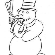 Snowman shape coloring page