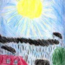 Under the rain - Drawing for kids - KIDS drawings - NATURE drawings - SUN