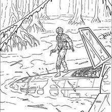 Crash on Dagobah - Coloring page - MOVIE coloring pages - STAR WARS coloring pages - LUKE SKYWALKER coloring pages