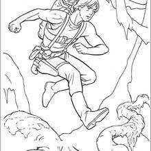 Luke training with Yoda - Coloring page - MOVIE coloring pages - STAR WARS coloring pages - LUKE SKYWALKER coloring pages