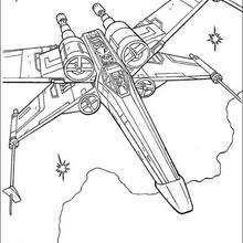 X-wing fighter of Luke Skywalker coloring page