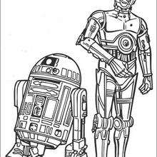 R2-D2 and C-3PO - Coloring page - MOVIE coloring pages - STAR WARS coloring pages - R2-D2 coloring pages