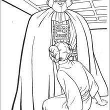 Darth Vader and princess Leia coloring page